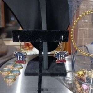 2007/08 NFL New England Patriots Tom Brady #12 Jersey Earrings.